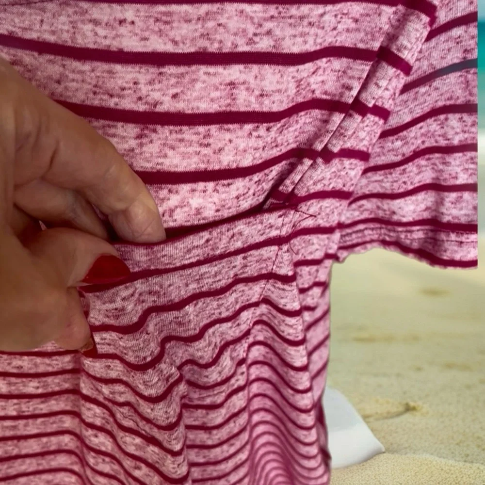 SOLD. Pink Striped Women's Top - Picture 4 of 8